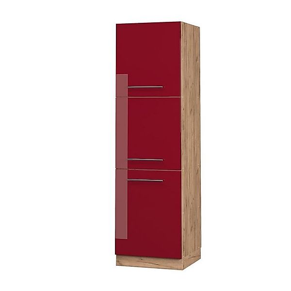 Vicco Herdumbauschrank Fame-Line, Bordeaux Hochglanz/Goldkraft Eiche, günstig online kaufen