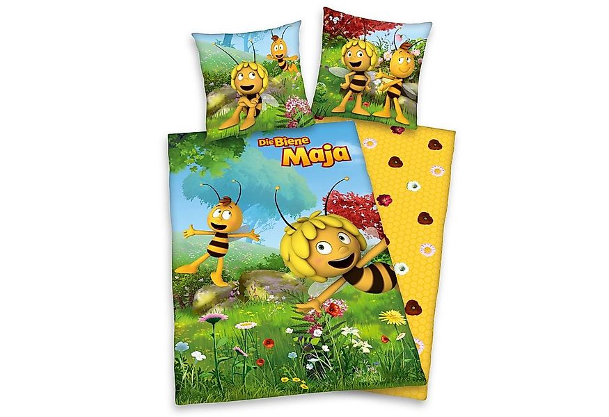 Herding Kinderbettwäsche Biene Maja Wende Bettwäsche 80 x 80 cm + 135 x 200 günstig online kaufen