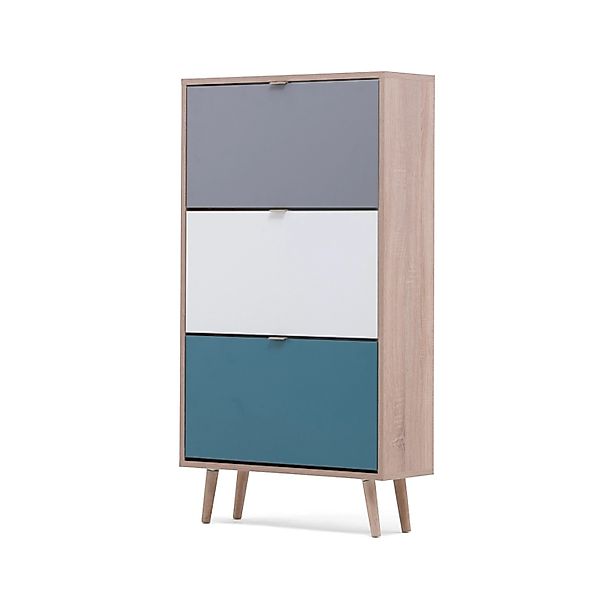 Furn.Design Schuhschrank Scandi Eiche Sonoma 70 x 125 cm 3 Klappen Colory günstig online kaufen