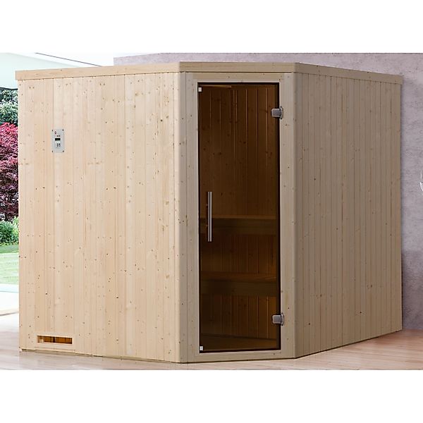 Weka Element-Ecksauna Varberg 2 Sparset 7,5 kW OS Glastür/Fenster günstig online kaufen