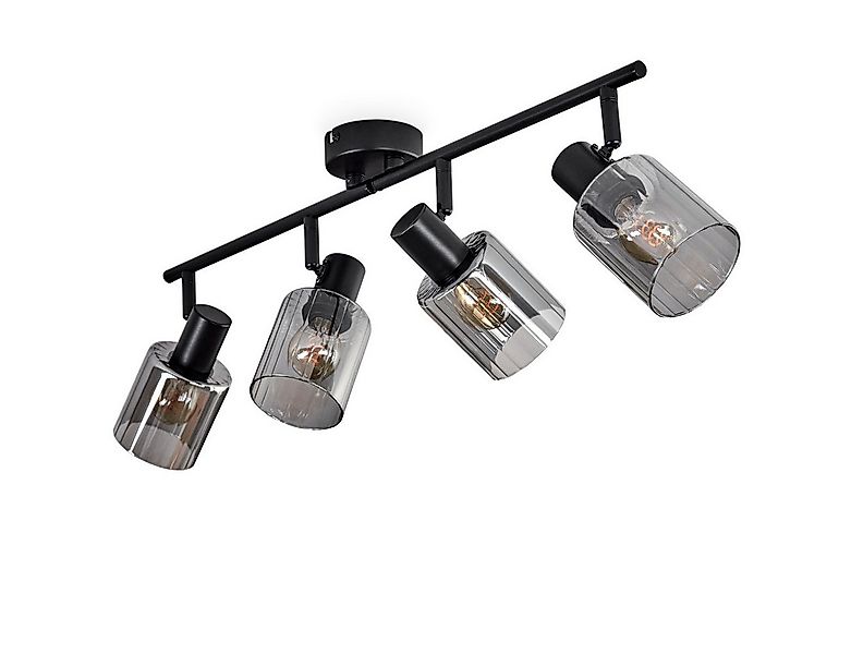 hofstein Deckenleuchte Deckenlampe aus Metall/Glas in Schwarz, ohne Leuchtm günstig online kaufen