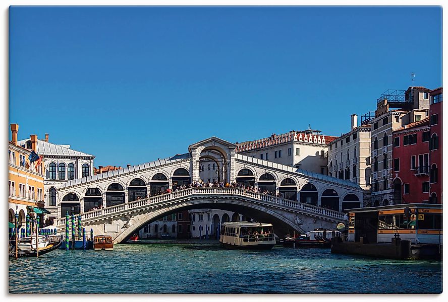 Artland Leinwandbild "Blick auf die Rialto Brücke in Venedig", Venedig, (1 günstig online kaufen