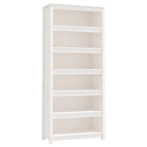 vidaXL Bücherregal Weiß 80x35x183 cm Massivholz Kiefer 821695 günstig online kaufen