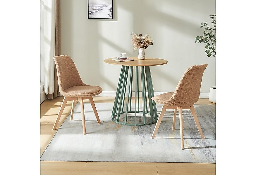 en.casa Esszimmerstuhl (Set, 4 St), »Fläten« mit Massivholzbeinen Bouclé Ta günstig online kaufen