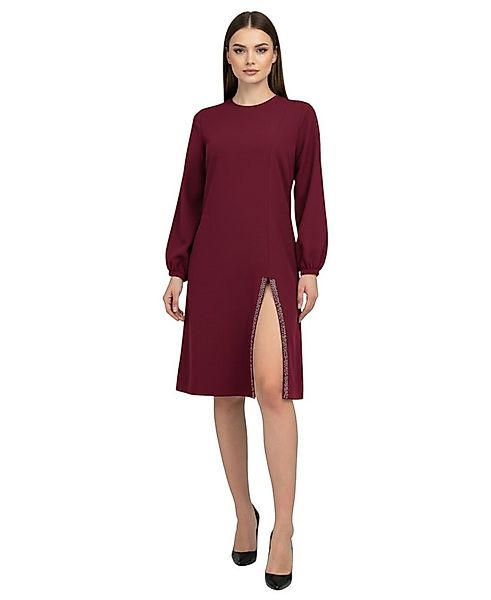 fashionshowcase Longtunika Damen Kleid Kleid mit Schlitz und Steindetail la günstig online kaufen