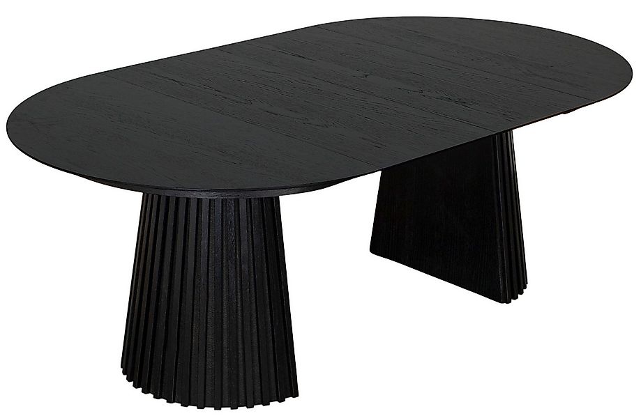 MR.DEKO Esstisch rund 120 cm Andria Black Oak, Esszimmertisch massive Eiche günstig online kaufen