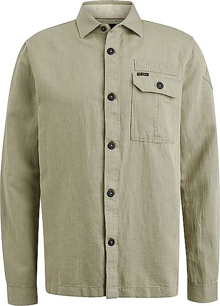 PME Legend Overshirt Leinen Khaki - Größe M günstig online kaufen