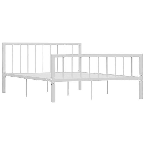 vidaXL Bettgestell Bettgestell Weiß Metall 140200 cm Bett Bettrahmen Bettge günstig online kaufen