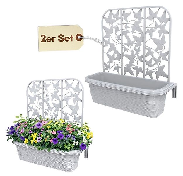 GarPet Blumenkasten 2er Set Blumenkasten Balkon Balkonkasten mit Spalier Wa günstig online kaufen