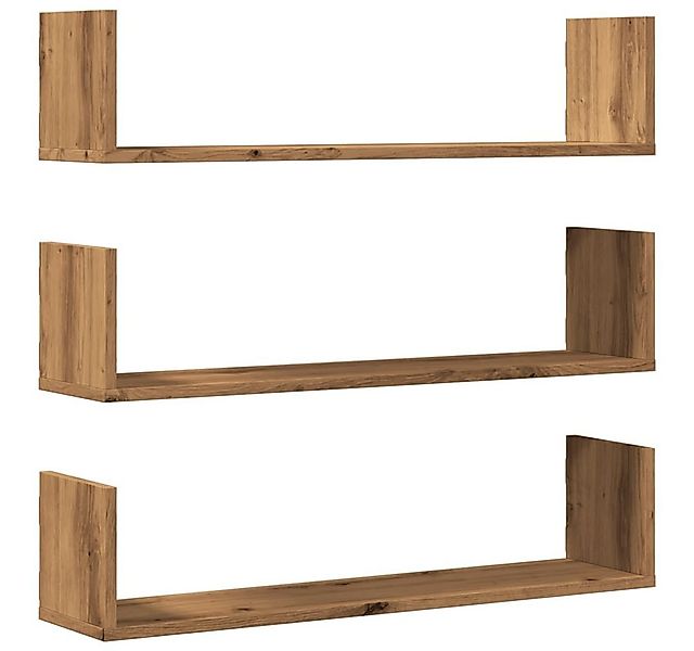 vidaXL Regal Wandregale 3 Stk. Artisan-Eiche 80x18x18 cm Holzwerkstoff, 1-t günstig online kaufen