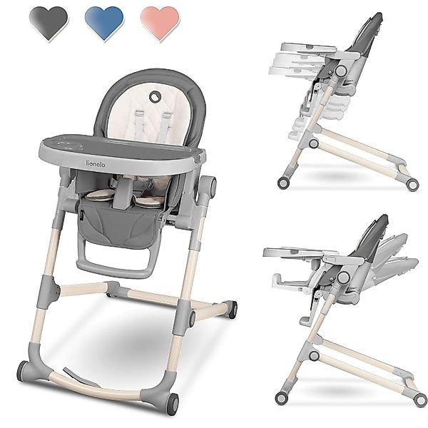 lionelo Hochstuhl Cora (Set), 5-Punkt-Gurt/Sicheres Design/Verstärkte günstig online kaufen