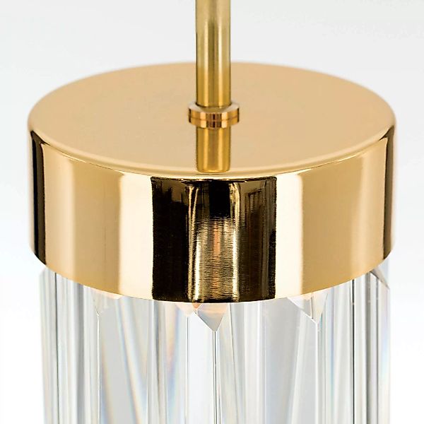 LED-Hängeleuchte Prism, Kristallglas, Ø10cm, gold günstig online kaufen
