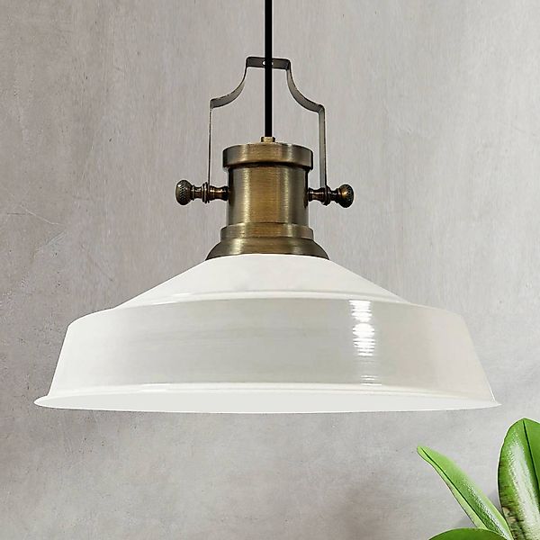 Hängeleuchte Augusta, weiß, Ø 40 cm, Metall, E27, Vintage günstig online kaufen
