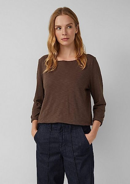 s.Oliver 3/4-Arm-Shirt T-Shirt T-Shirt mit Flammgarnstruktur und Rollkante günstig online kaufen