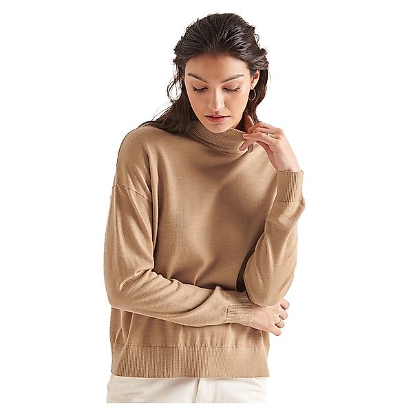Superdry Merino Drop Shoulder Rollkragen Sweater S Praline günstig online kaufen