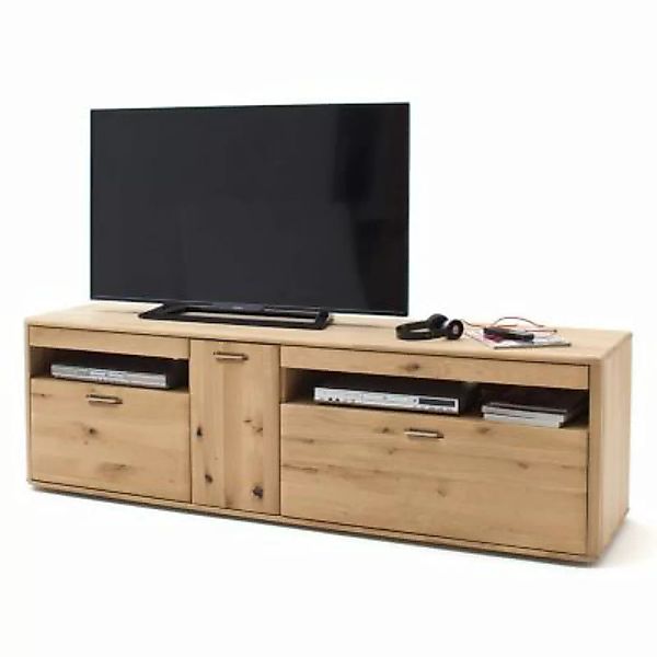 Lomadox Wohnzimmer TV-Lowboard ROSARIO-05 aus massiver Balkeneiche Bianco - günstig online kaufen
