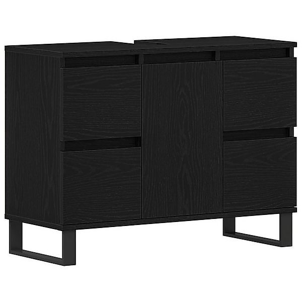vidaXL Badezimmerspiegelschrank Waschbeckenschrank Schwarz Eiche 80x33x60 c günstig online kaufen