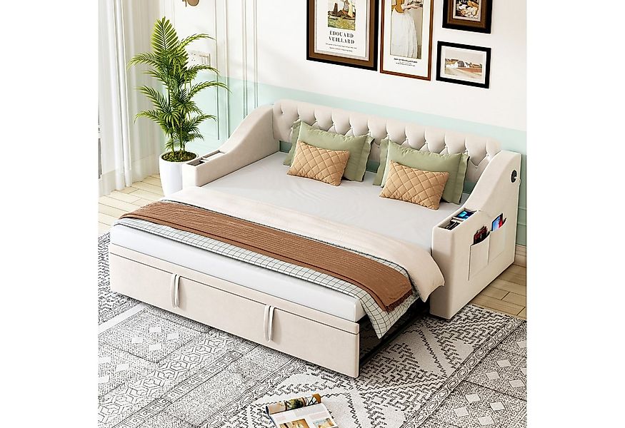 Odikalo Schlafsofa Schlafcouch 90x190 mit Lattenrost & USB, Polsterbett Sch günstig online kaufen