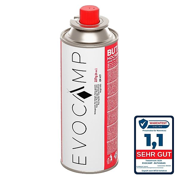 Evocamp Butan 1 Stück Gaskartusche 227g für Campingkocher Gasheizung und Un günstig online kaufen