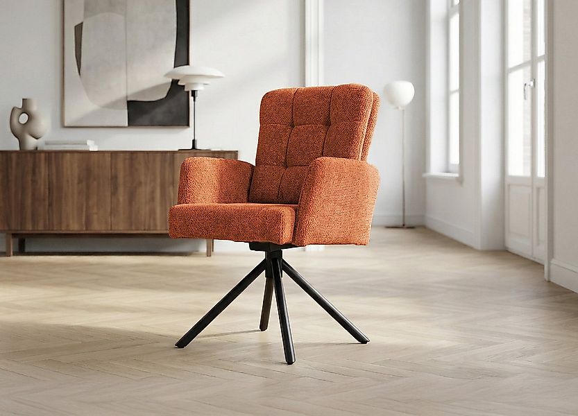 Massivart® Polsterstuhl drehbar, Esszimmerstuhl mit Wippfunktion & Taschenf günstig online kaufen