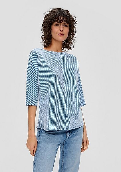 s.Oliver 3/4-Arm-Shirt T-Shirt Shirt mit Streifenstruktur günstig online kaufen