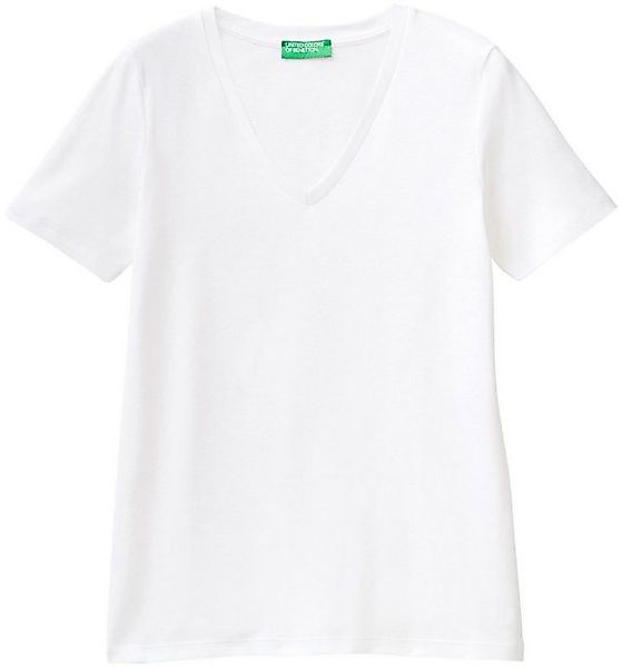 United Colors of Benetton T-Shirt mit modischem V-Ausschnitt günstig online kaufen