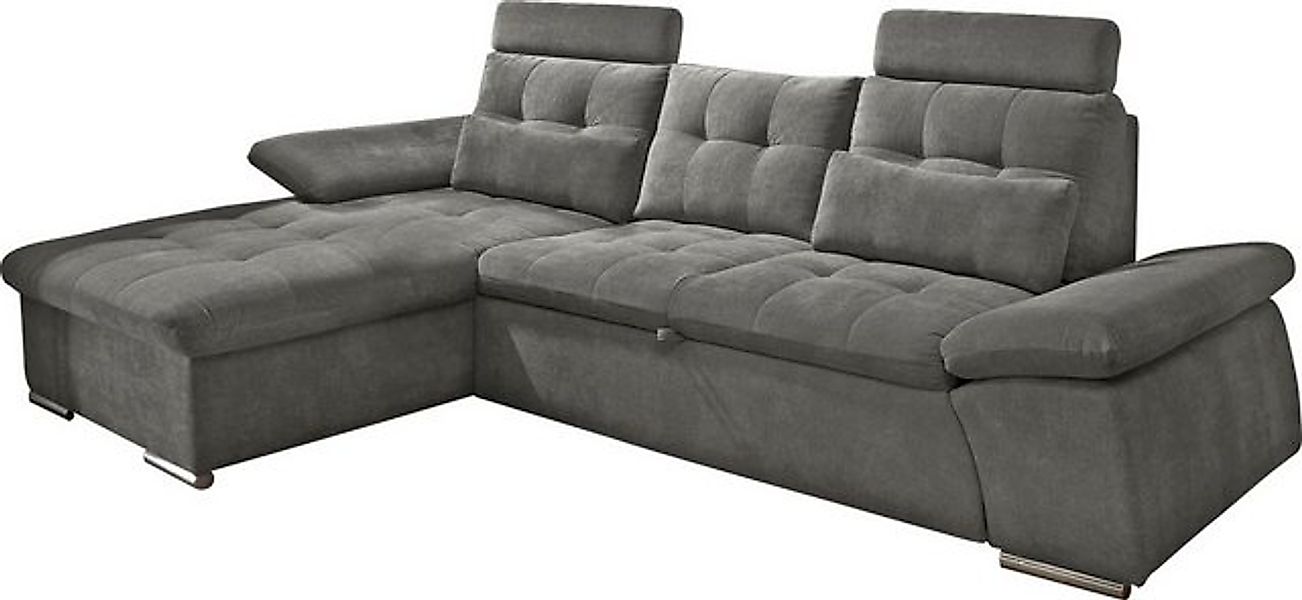 ED EXCITING DESIGN Ecksofa "Nalo L-Form", mit Bettfunktion, Armteilverstell günstig online kaufen