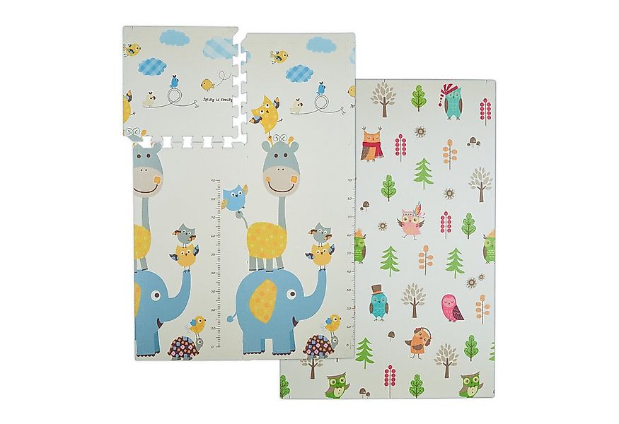 relaxdays Spielmatte Puzzlematte Duo: Eule / Elefanten (6x Puzzleteile, 10x günstig online kaufen