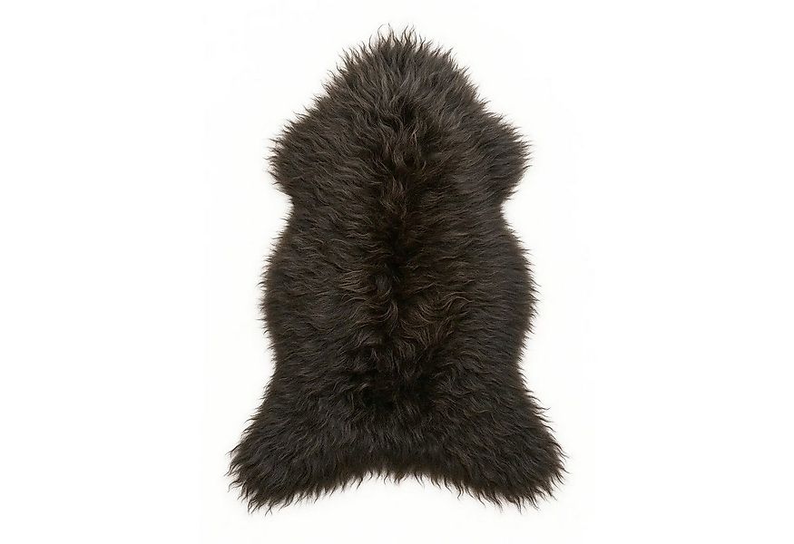 Provellus Fellteppich Echtes Island Schaffell – Dunkelbraun, Langhaar, ca. günstig online kaufen