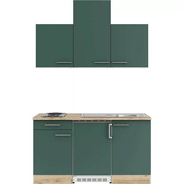 OPTIFIT Savona405 Miniküche 150 cm Steingrün günstig online kaufen