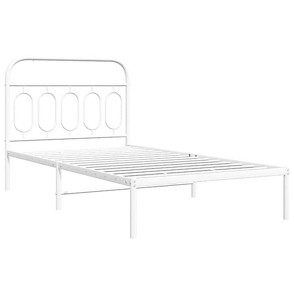 vidaXL Bettgestell mit Kopfteil Metall Weiß 107x203 cm 377162 günstig online kaufen