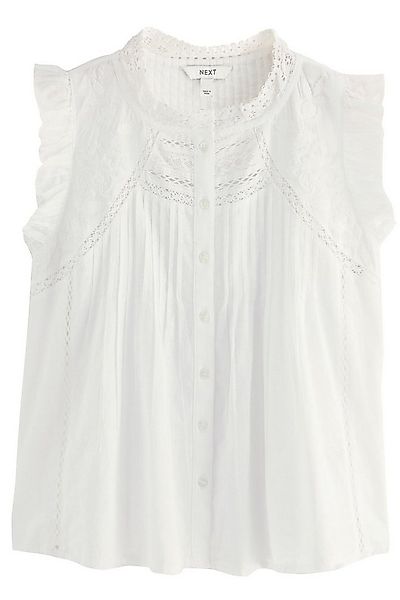 Next Blusentop Ärmelloses Top mit Stickerei und Biesen, Kurzgröße (1-tlg) günstig online kaufen