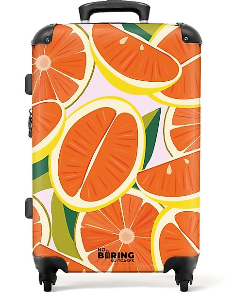 NoBoringSuitcases.com© Hartschalen-Trolley Rosa mit Orangen 67 günstig online kaufen