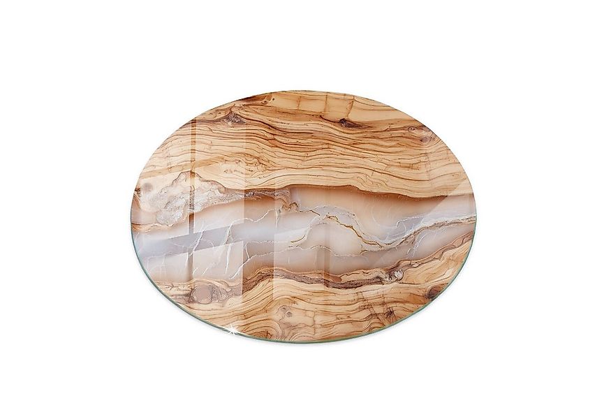 Tulup Tischplatte Couchtisch Glasplatte Naturholz mit Harz Ersatzplatte Gla günstig online kaufen