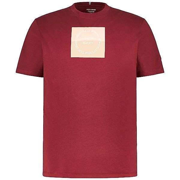 Jack&Jones T-Shirt mit Label-Print Farbe dunkelrot Größe: 8XL günstig online kaufen