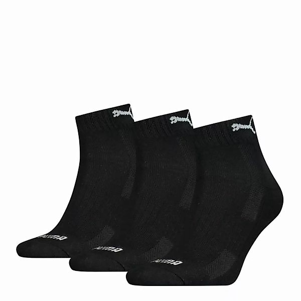 PUMA Unisex Quarter-Socken, 3er Pack - Cushioned, Frottee-Sohle, Logo, einf günstig online kaufen
