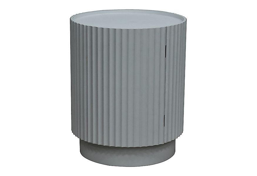 en.casa Beistelltisch, »Rill« mit Tür und 2 Fächern rund 49 x Ø40 cm Grau günstig online kaufen