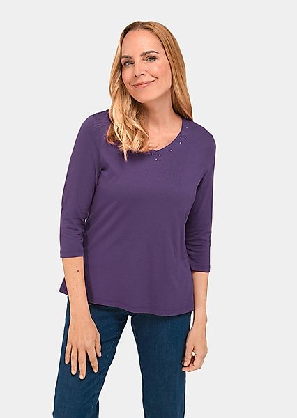 GOLDNER 3/4-Arm-Shirt T-Shirt mit charmantem Ausschnitt günstig online kaufen