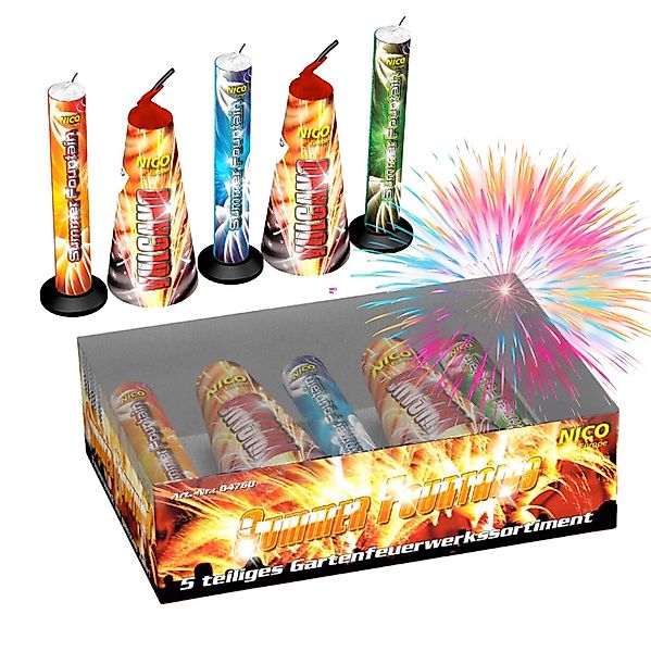FlameXBurn Geburtstagskerze Summer Fountains 5er-Pack – günstig online kaufen