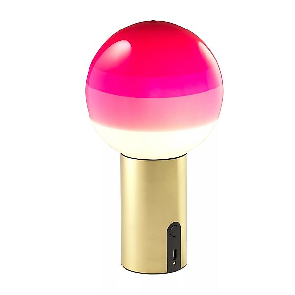 Marset - Dipping Light LED Tischleuchte mit Akku - rosa/gebürstetes Messing günstig online kaufen