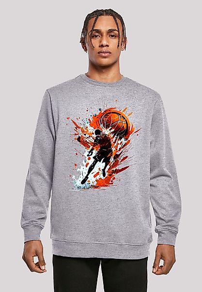 F4NT4STIC Kapuzenpullover "Basketball Splash Orange Sport CREW" Print günstig online kaufen