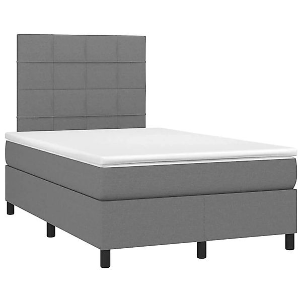 vidaXL Boxspringbett mit Matratze & LED Dunkelgrau 120x190 cm Stoff 3270198 günstig online kaufen