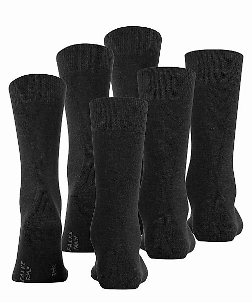 FALKE Family 3-Pack Herren Socken, 43-46, Grau, Uni, Baumwolle, 13097-30800 günstig online kaufen