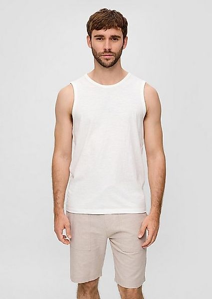 s.Oliver T-Shirt ärmelloses Shirt Flammgarn, Jersey, Logo, leger, sportlich günstig online kaufen