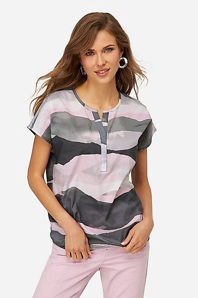 Laurasøn Druckbluse Bluse Blätter Print Rundhals günstig online kaufen
