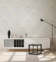 Livingwalls Tapete Barockmuster Weiß Silber und Grau 53 cm x 10,05 m AS-379 günstig online kaufen