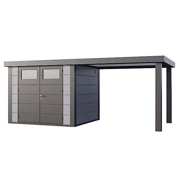 Gerätehaus Classico 2724 mit Offene Lounge L Rechts 552 cm x 238 cm Hellgra günstig online kaufen