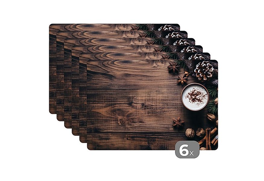 MuchoWow Platzset Holz - Rustikal - Warm - Natürlich, (6-St), Platzsets, Ti günstig online kaufen