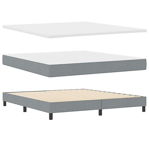 vidaXL Bett Boxspringbett mit Matratze Hellgrau 180x200 cm Stoff (1-tlg) günstig online kaufen