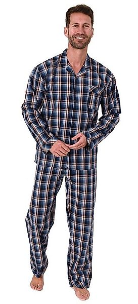 Trend by Normann Pyjama Herren Pyjama langarm Schlafanzug gewebt zum Knöpfe günstig online kaufen